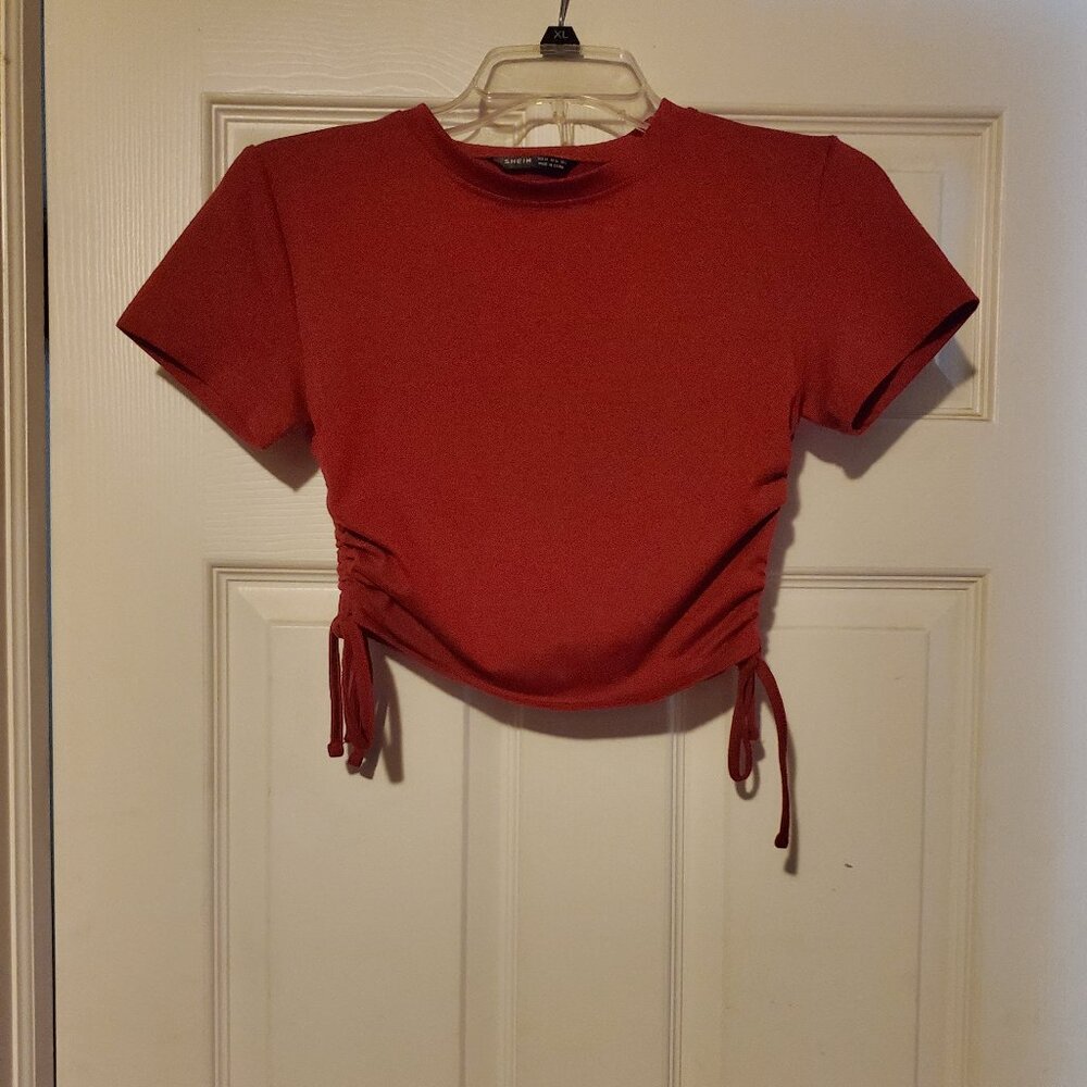 Shein Side Rouched Crop Top, Size XS